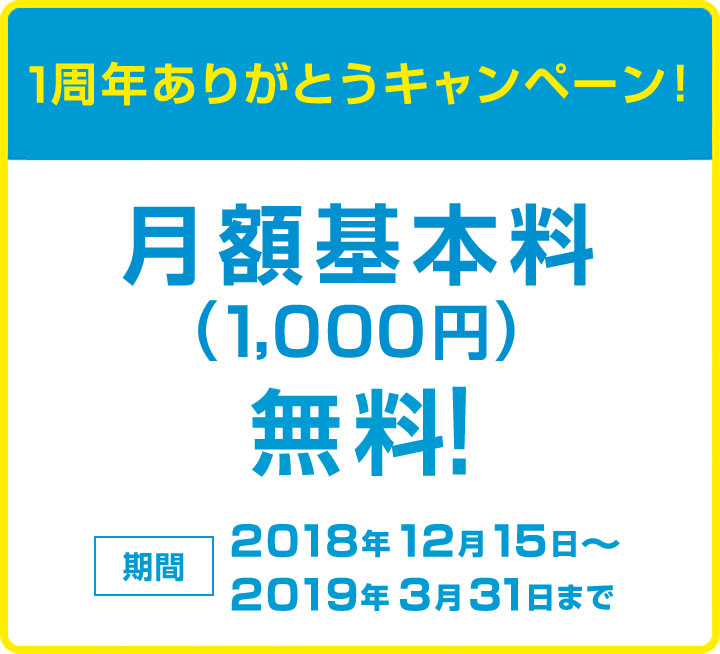 1周年ありがとうキャンペーン
